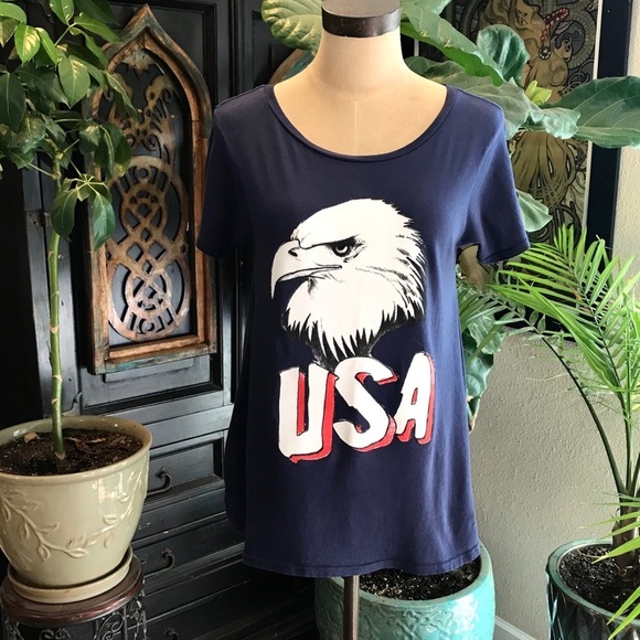 Wildfox graphic navy t-shirt U.S.A. - Picture 1 of 7